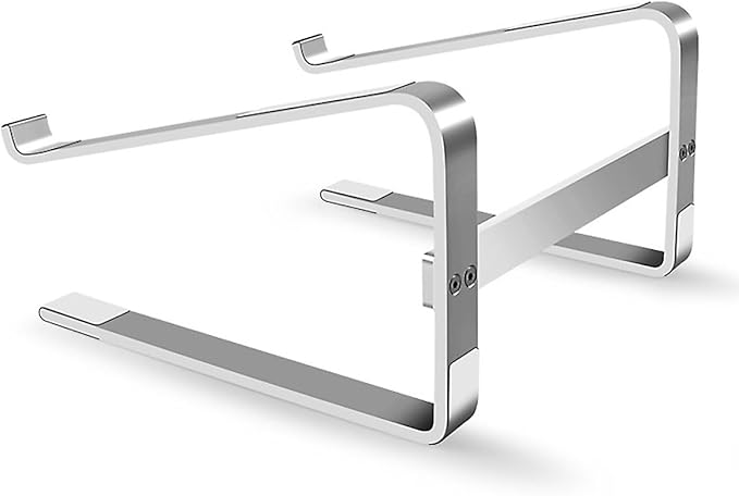 MMOBIEL Laptop Stand Tall - Riser 10 to 18 inches - Ventilated Holder Universal - Laptop Stand for Desk Compatible with MacBook, Notebook, ASUS and More - Incl. Tools - Aluminum