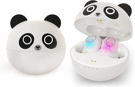Kids Wireless Earbuds Cute Panda Bluetooth Earbuds with mic Charging Case 36H Playtime 3D Stereo Headphones IPX6 Waterproof Sport in-Ear Headphones for Kids Adult