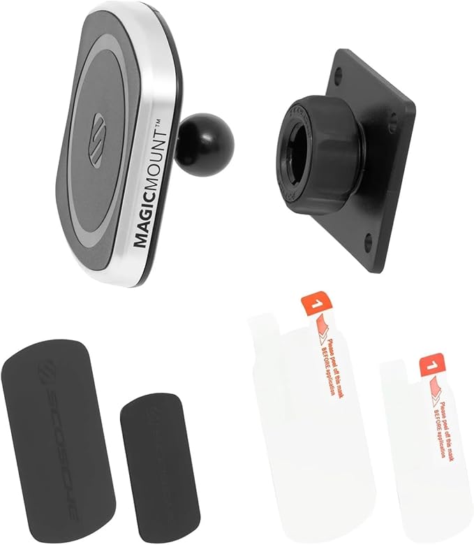 Scosche MagicMount Pro2 Magnetic Car Cell Phone Holder with AMPS Mounting Plate for Scosche/ProClip Vehicle Specific Mount Bases, Phone Stand Compatible with MagSafe, iPhone, Samsung (Base Required)