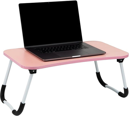 Mind Reader Lap Desk Laptop Stand, Bed Tray, Folding Legs, Couch Table, Portable, MDF, 23.25" L x 13.75" W x 10.5" H, Pink