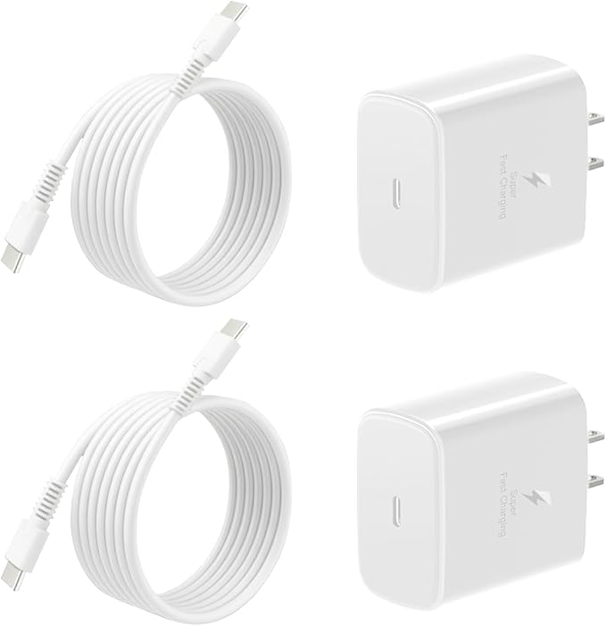 45W Super Fast Charger for Samsung, 6.5FT/2M USB C Charger Fast Charging for Samsung S25/S24/Plus/Ultra, PD 3.0 GaN Type C Charging Block Compatible with iPhone 17/16/15 and More