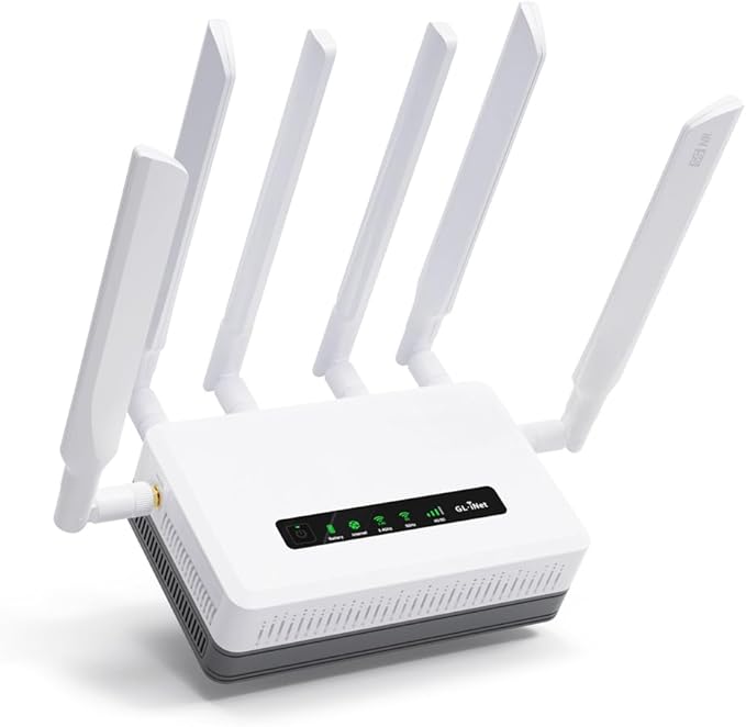 GL.iNet GL-XE3000 (Puli AX) 5G Router with Dual SIM Card Slot, Wi-Fi 6 Cellular Routers, Built-in Battery, Multi-WAN, VPN, OpenWrt, Secure 5G Router for Office, Retail, Events, Business