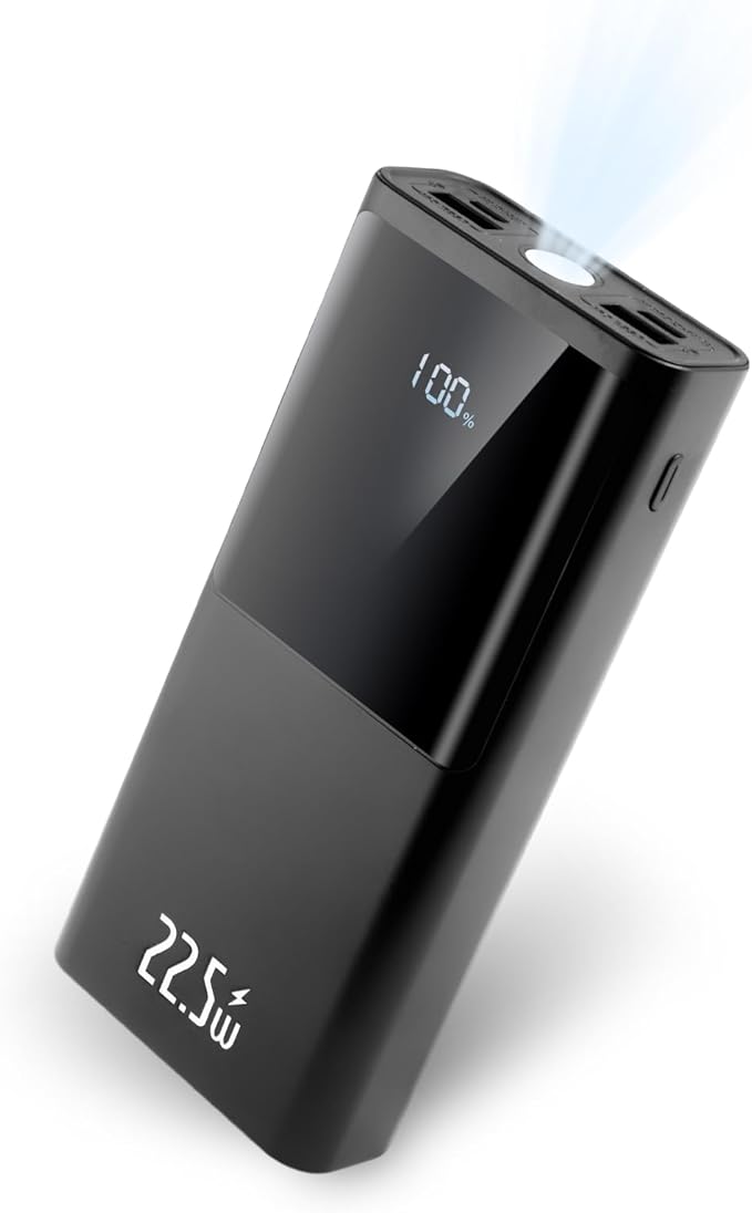 20000mAh Power Bank Portable Charger 22.5W PD Fast Charging USB C 3-Output External Battery Pack with Flashlight Travel Emergency Charger for iPhone 16/15/Pro, Samsung S23/Galaxy, iPad etc Aluminum