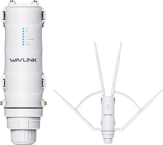 WAVLINK AC1200 Outdoor Long Range Weatherproof WiFi Extender/Wireless Access Point with Passive POE, Dual Band 2.4G+5G, 4x7dBi Omni Directional Antennas,Supports Router/AP/Repeater/Mesh Modes