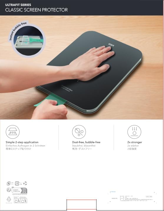 ESR 2 Pack Screen Protector for iPad Air 13 Inch M3/M2 2025/2024 (7th/6th Generation), 9H Tempered Glass Film with UltraFit Tray, Apple Pencil Support, Scratch Resistant, HD Clarity, Bubble Free