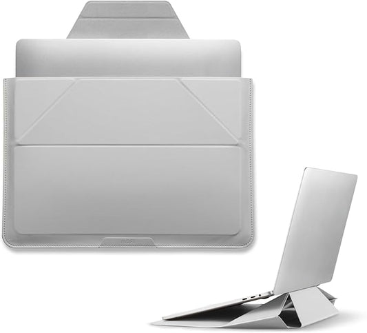 MOFT Laptop Carry Sleeve, 2-in-1 Laptop Bag & Stand for 13" MacBook Air/Pro & Dell/HP/Lenovo/Asus, Stylish Slim Computer Sleeve Bag with Expandable Storage for Computer Accessories, Misty Cove