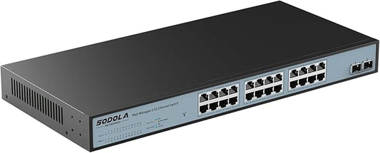 24 Port 2.5G Smart Web Managed Switch,24 x 2.5G Base-T Ports, 2 x 10G SFP+, Link Aggregation/QoS/VLAN/IGMP, 1U Mounted Multi-Gigabit Network Switch