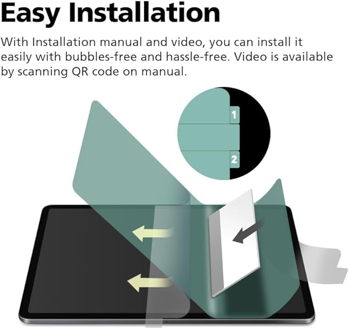 [2 Pack] Paperfeel Screen Protector For Samsung Galaxy Tab S7 FE / Tab S9 FE Plus 12.4 Inch, Anti-Glare Matte PET Film for Drawing and Writing Like on Paper, High Touch Sensitivity, Easy