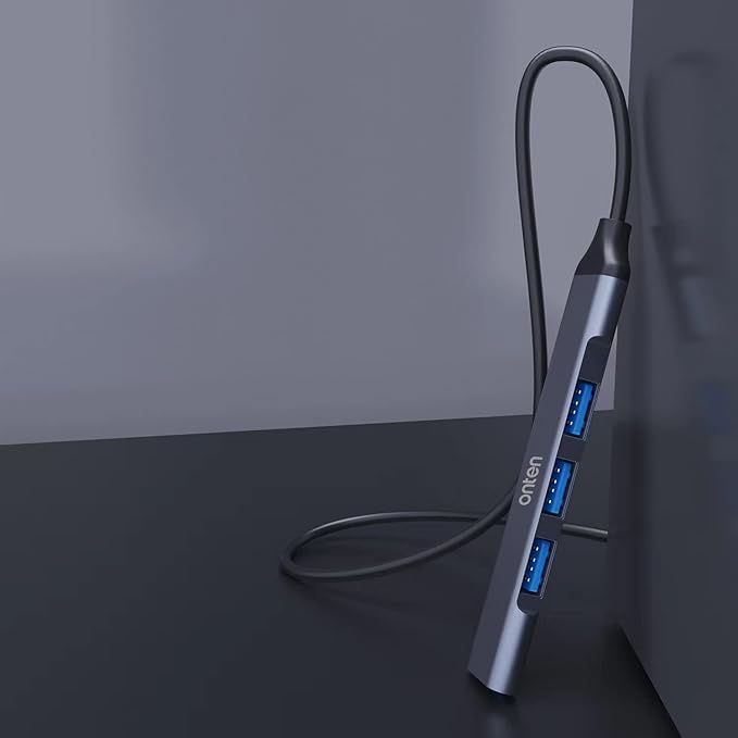 USB Hub, ONTEN USB C to USB Adapter, USB C to USB A Hub with 1.6ft Cable,4 Ports USB-C USB Hub 3.0/2.0, for MacBook Pro, iMac 2021, USB Splitter Aluminum Alloy, Color Gray