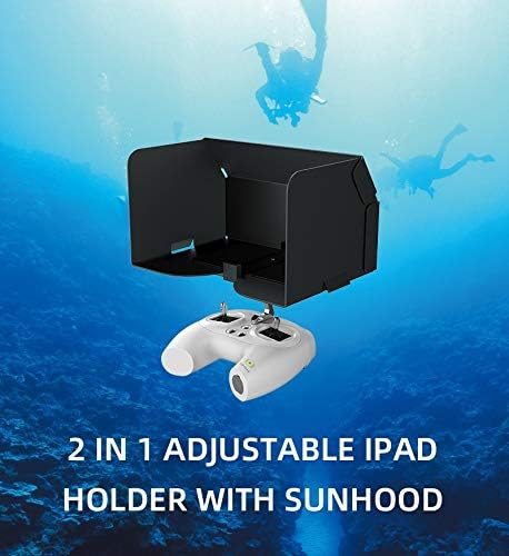 FIFISH Sunhood, 2 in 1 Adjustable iPad Holder, Connected to Remote Controller, Wide Clamping Range, Comfortable Viewing Angle