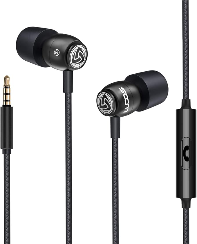 Ludos Clamor Wired Earbuds in-Ear Headphones, 5 Years Warranty, Earphones with Microphone, Noise Isolating Ear Buds for School, Kids, Women, Small Ear