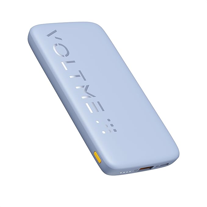 VOLTME Portable Charger, Slim 10000mAh 5V/3A Power Bank, USB C in&Out High-Speed Charging Battery Pack, Travel Essentials Dual Output Compatible with iPhone17 16 15 14 13 12 Samsung Google iPad etc