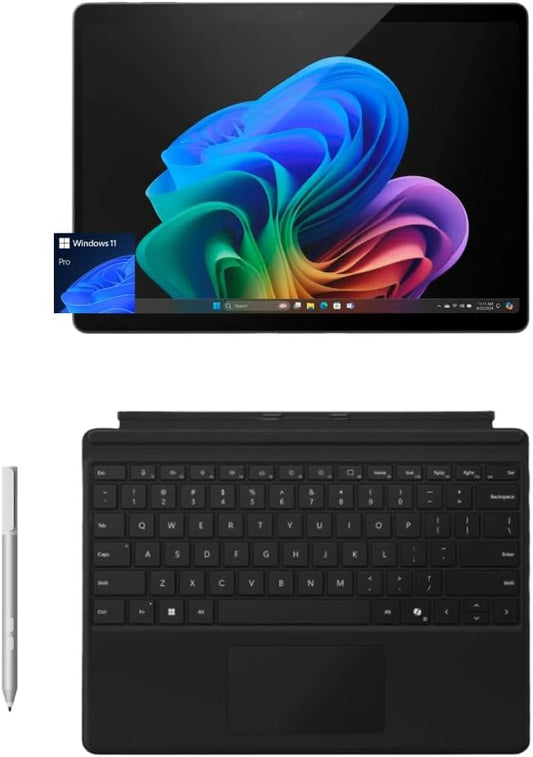 Microsoft Surface Pro 11 Bundle, 2-in-1 Tablet with Pro Keyboard and Surface Pen, Copilot+ PC, 13" Touchscreen OLED, Snapdragon X Elite, 16GB RAM, 1TB SSD, Windows 11 Pro, Black