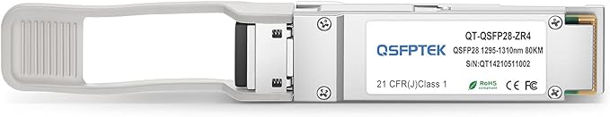 QSFPTEK 100GBASE-ZR4 Module, MINI GBIC QSFP28 1310nm 80km DOM LC SMF Optical Transceiver Module for Juniper Networks QSFP-100GBASE-ZR4