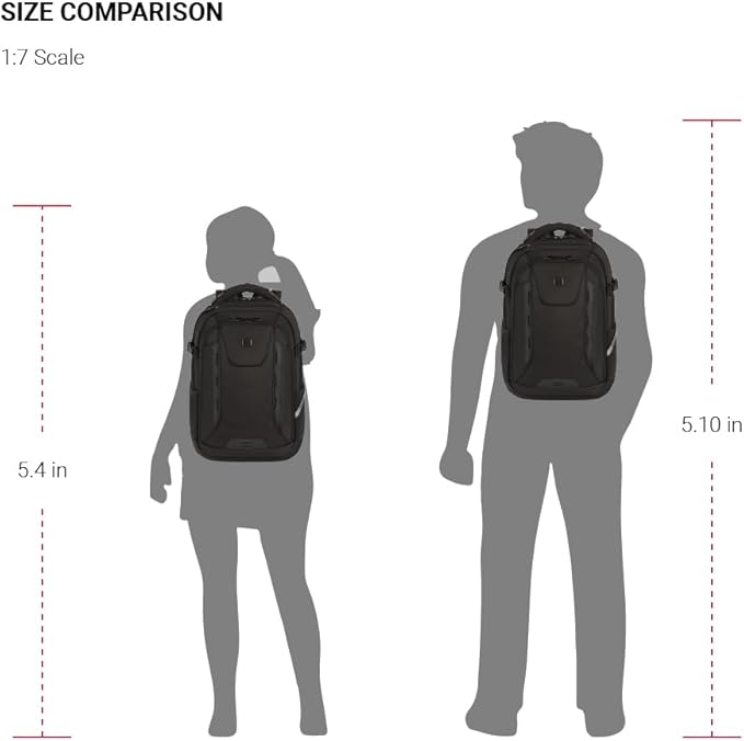 SwissGear Travel Tech Pro Laptop Backpack – Fits Laptops up to 16” – ScanSmart TSA-Friendly Backpack with Multiple Organizer Pockets – Black