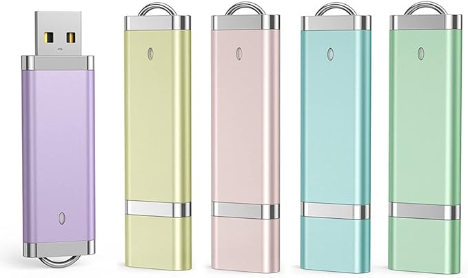 Aiibe 5 Pack 8GB Flash Drive USB Flash Drive Thumb Drives Colorful 8G USB 2.0 Memory Sticks (5 Mixed Colors: Blue Green Yellow Pink Purple)