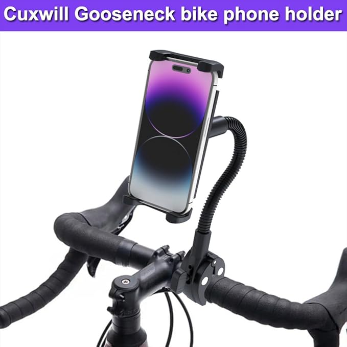 Tablet Holder Bike Mount Fit 4-13" iPad Phone for Peloton Treadmill, Upgrade Goosencek Clamp Mount for Spin Bike, Indoor Stationary Exercise Bicycle, Wheelchair, Mic Stand, Stroller Handlebar