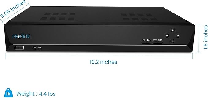 REOLINK 8CH Network Video Recorder for Home Security Camera System, Only Work with 16MP/12MP/4K/8MP/5MP/4MP REOLINK PoE IP Camera, 24/7 Recording to Pre-Installed 2TB Hard Drive, RLN8-410