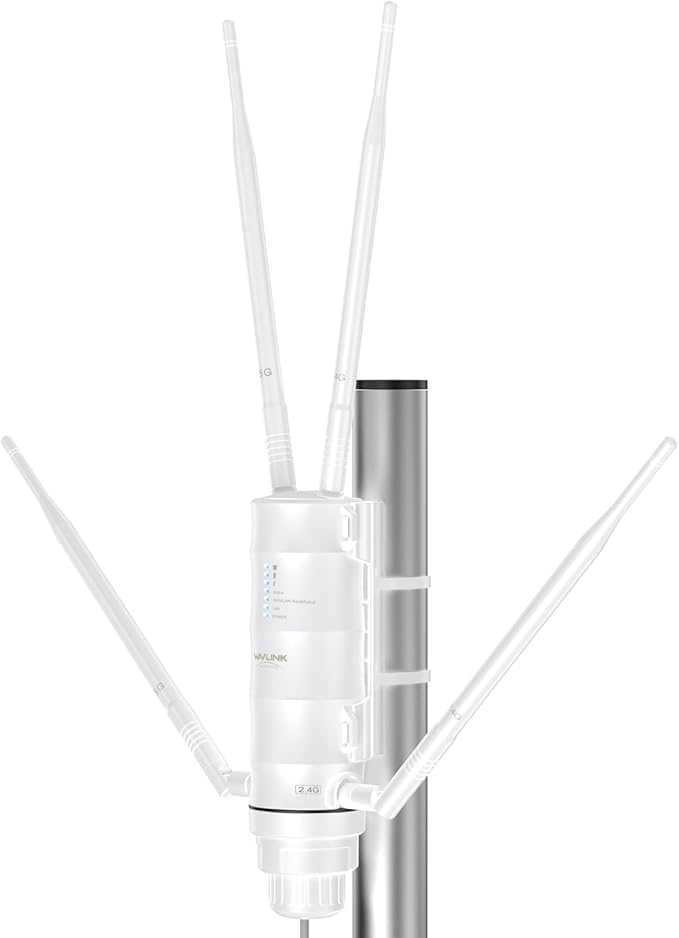 WAVLINK AC1200 Outdoor WiFi Extender Long Range Amplifier, Access Point with POE, High Power WiFi Extender Signal Booster, Supports Router/AP/Repeater Mode for Home Camping/Farm/Yard/RV