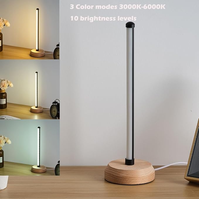 Bedside Table Lamp for Bedroom, 3-Color Temperature Lamp,Bedroom Bedside Night Light, Dimmable Led Lighting, Small Table Lamps for Living Room OfficeCreative Home Decor, Unique House warmging GIF