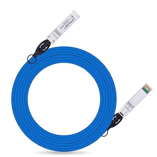 ipolex Colored 10G SFP+ Twinax Cable, Direct Attach Copper(DAC) Passive Cable, 4m (13.12ft) in Blue, for Cisco SFP-H10GB-CU4M, Meraki, Ubiquiti, Mikrotik, Intel, Fortinet, Netgear, D-Link, Supermicro