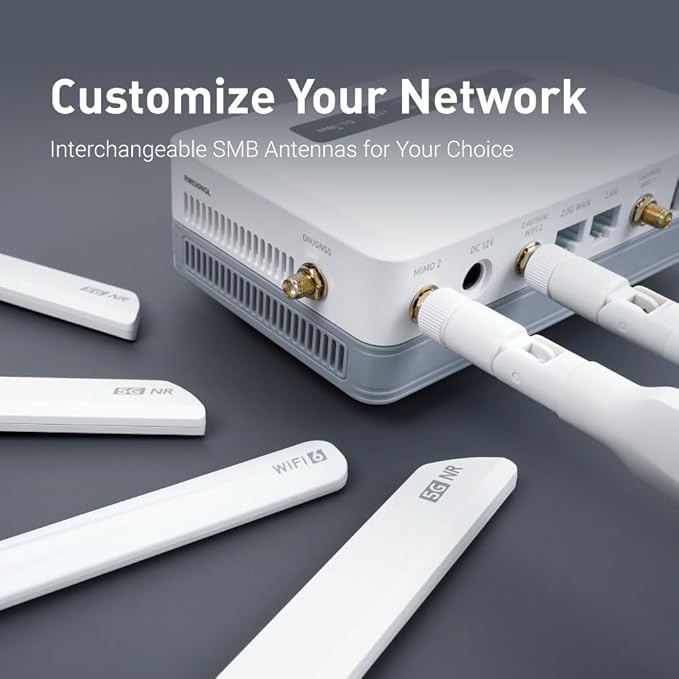 GL.iNet GL-XE3000 (Puli AX) 5G Router with Dual SIM Card Slot, Wi-Fi 6 Cellular Routers, Built-in Battery, Multi-WAN, VPN, OpenWrt, Secure 5G Router for Office, Retail, Events, Business