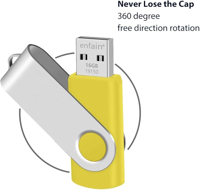 10 X Enfain 16GB Bulk USB Flash Drive Jump Thumb Zip Memory Stick 2.0 Yellow, Affordable Solutions for Promotional Giveaways, Corporate Gifts, Catalogs, Software, Direct Mail Campaigns