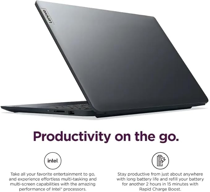 Lenovo IdeaPad 15.6" Laptop, 12GB RAM 640GB Storage (256GB SSD+128GB eMMC+256GB SD Card), Windows 11 Pro with 1-Year Microsoft Office 365 Included, Intel Celeron Processor, PLUSERA Earphones