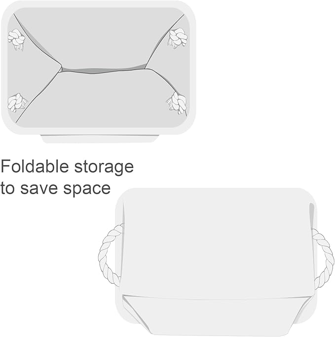 TheWarmHome Fabric Storage Bin, Large 1 Pack 15.7L*11.8W*8.3H Storage Basket for Home Storage and Organization, Shelf Basket with Cover for Living Room Bedroom Closet（White