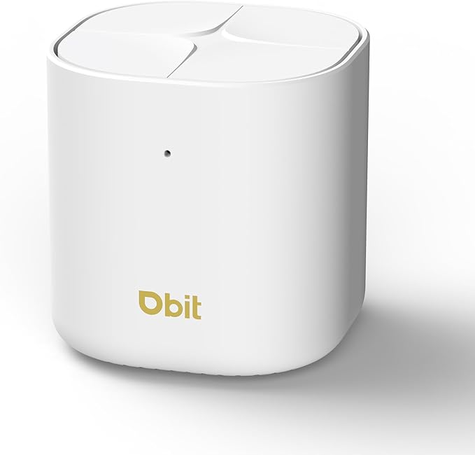 DBIT AX1800 WiFi 6 Whole Home Mesh Wi-Fi System, Dual-Band Coverage up to 2,100 sq. ft. and 150 Devices, Standalone Router or Mesh Add-On Node, 2 Gigabit Ports per Unit, Easy Setup (D-MAX5, 1-Pack)