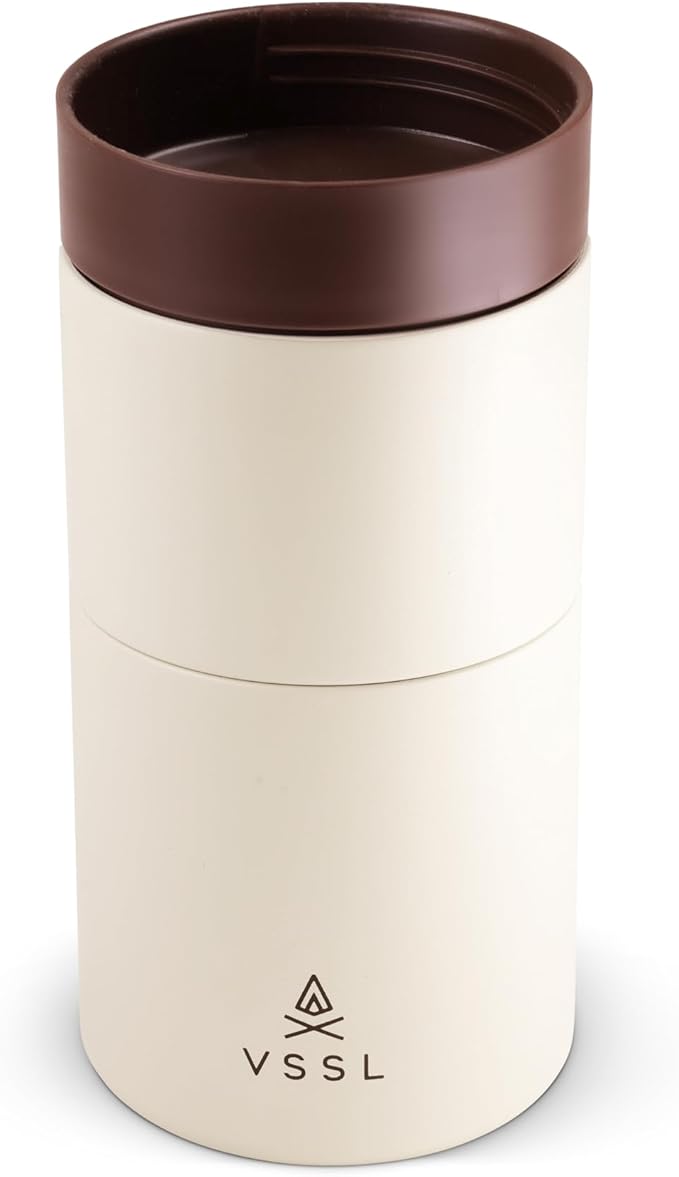 Nest Pour Over Coffee Set, Transportable and Compact Pour Over Set with 10 oz Double Walled Mug, Cream