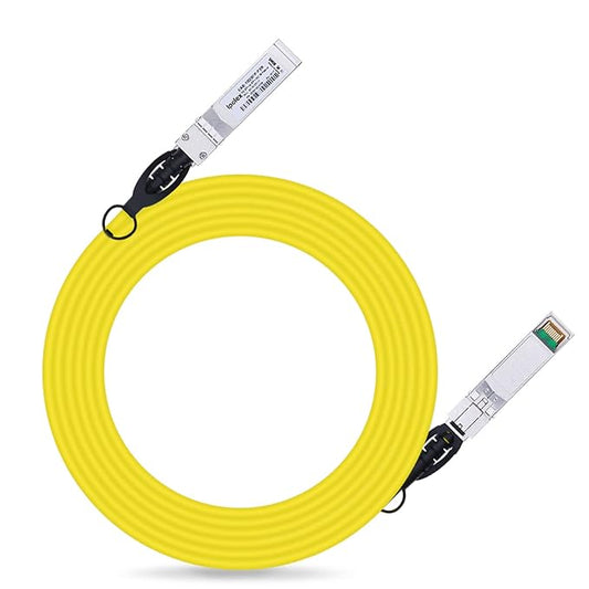 ipolex Colored 10G SFP+ Twinax Cable, Direct Attach Copper(DAC) Passive Cable, 3m (9.84ft) in Yellow, for Cisco SFP-H10GB-CU3M, Meraki, Ubiquit, Mikrotik, Intel, Fortinet, Netgear and More