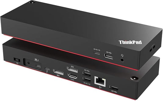 ThinkPad 40B00135 Thunderbolt 4 Universal Docking Station for Lenovo Laptops, 4 External Displays, Power Charging UP to 100W + HDMI 4K Cable + DP Cable+ ITSPWR Cleaning Cloth