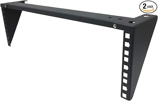 Jingchengmei 2 Pcs of 3U Wall Mount Patch Panel Bracket - 19 inch Steel Vertical Mounting Bracket for Network and Data Equipment (2)