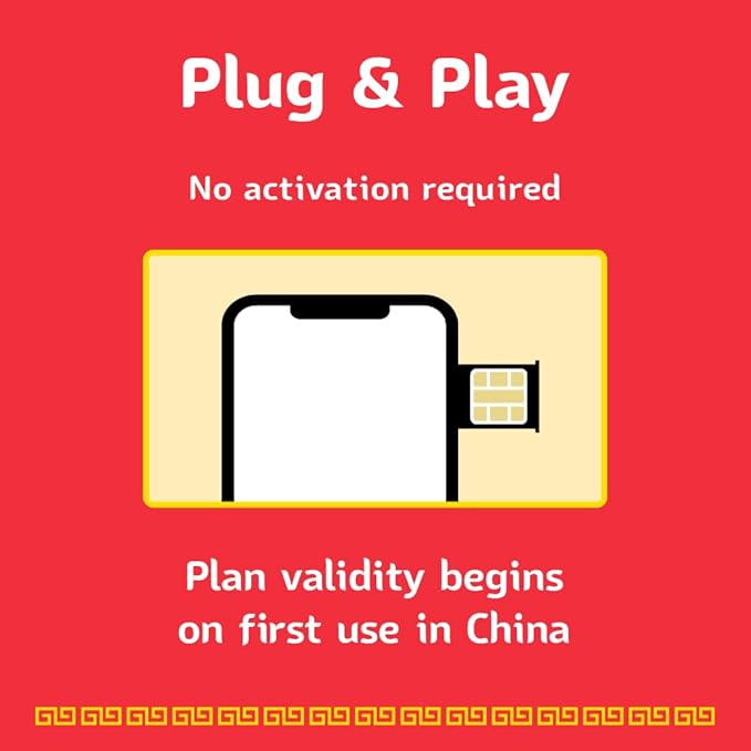 TSIM China SIM Card 30 Days | 5GB High Speed Data | Auto Activating | Hotspot Sharing Allowed | Support Google, Facebook, Whats app and More. Data Only No Voice.
