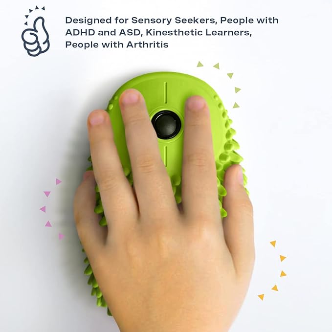 HedgeHog Health Hoglet Wireless Computer Mouse – Cute, Functional, and Tactile Fidget Tool. Combines Stress Relief with Comfort and Style, Perfect for Enhancing Focus and Productivity (Green)