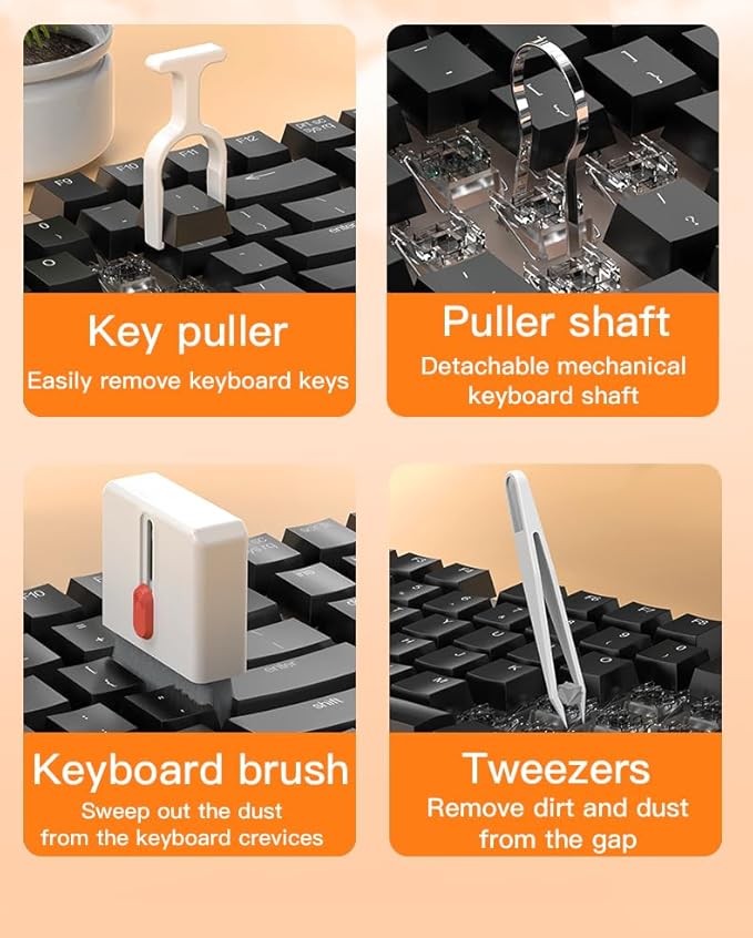 32-in-1 Multi-Functional Cleaning Kit for Electronics inlcuding Headphones,Mobile Phones,Computer,Monitor,Lens and etc, Compact and Portable Design, White