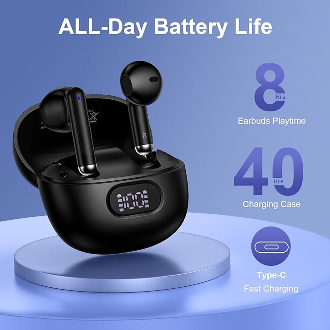 Wireless Earbuds Bluetooth Headphones for Samsung Galaxy S25 Ultra S24 S23 S22 S21 S20 FE A16 5G A15 A14 A56 A55 A54 A36 A35 A34 A26 A25, Wireless Charging Case Digital Display Ear Buds with Deep Bass