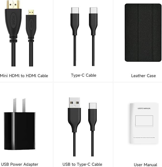 qaf 15.6 Inch Portable Monitor, FHD 1080P USB-C HDMI External Display, 100% sRGB HDR IPS Ultra-Thin Travel Second Screen for Laptop Mac Phone PS5 Xbox Switch, with Smart Cover & Speakers (Space Grey)