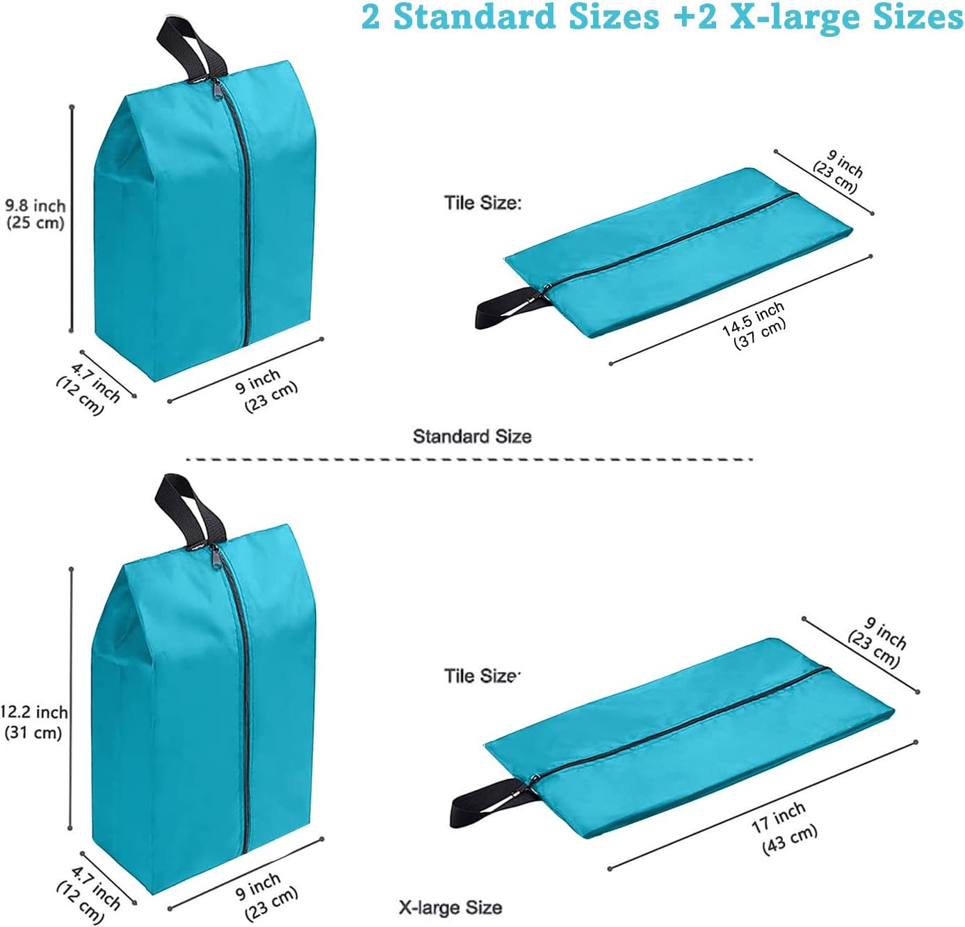 YAMIU Travel Shoe Bags (4-pack Green)