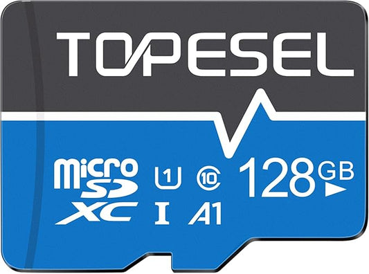 TOPESEL 128GB Micro SD Card Class 10 Micro SDXC Card 128GB UHS-1 Memory Card Ultra High Speed TF Card, C10, U1, 128 GB