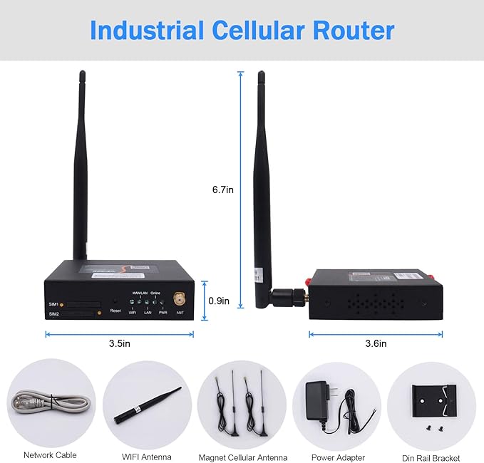 4G VPN Router, Industrial 4G LTE WiFi Router 3G/4G Yeacomm YF325 Wireless Modem Router Unlocked with Dual Sim Card Slot,B2/4/5/12/13/17/66/71 US Full Frequency Band Supported