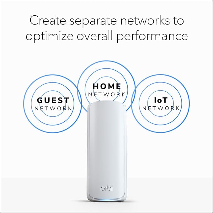 NETGEAR Orbi 770 Series Tri-Band WiFi 7 Mesh Network System (RBE772) - Router + 1 Satellite Extender, Security Features, Up to 11Gbps, Covers up to 5,500 sq.ft., 100 Devices, 2.5 Gig Internet Port