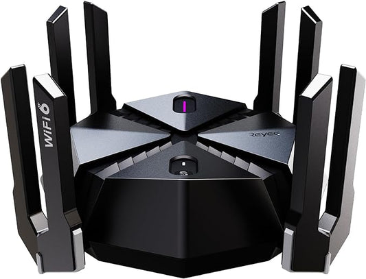 Reyee AX6000 WiFi 6 Router, Wireless 8-Stream Gaming Router, 8 FEMs, 2.5G WAN,2.0 GHz Quad-Core CPU, WPA3, Smart VPN for Large Home E6