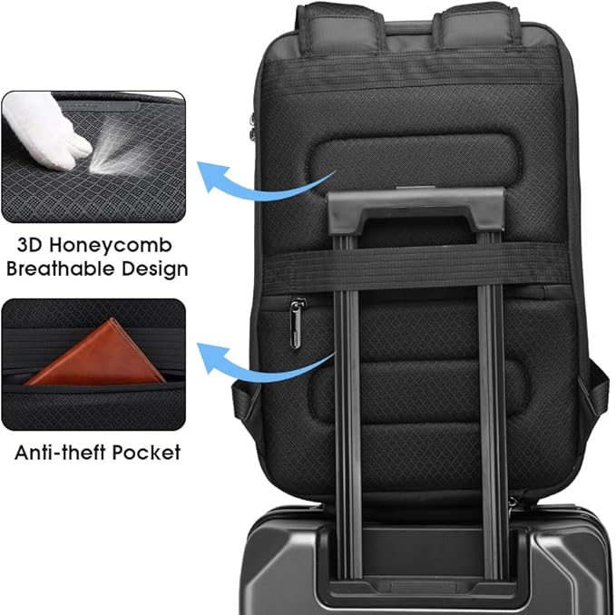 BANGE Laptop Anti-theft backpack Hard Shell Expandable Commute backpack can Hold 15.6 inch laptop for men and women