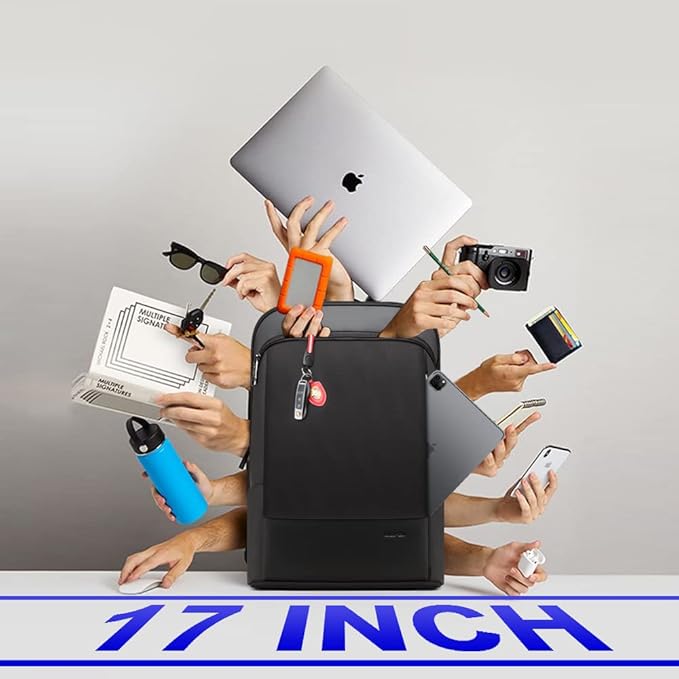 BOPAI 17 inch Super Slim Laptop Backpack Men&Women Anti Theft Backpack Waterproof College Backpack Travel Laptop Backpack for Men Business Laptop Backpack Casual Daypack for Men