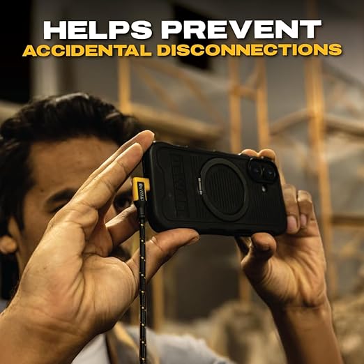 DEWALT Heavy Duty Right Angle USB C Cable, 60W USBC to USBC Cable 90 Degree Type C for iPhone 16/15, MacBook Pro/Air, iPad Pro 2022/Air 5/Mini 6, Galaxy S24/S23/S22, Pixel 8/7, Switch, 6ft