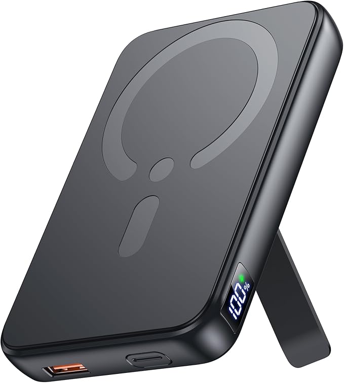 for Magsafe Portable Charger, 12000mAh Wireless Magnetic Power Bank with Stand and PD 20W Fast Charging, for Magsafe Battery Pack Compatible with iPhone 17/16/15/14/13 Series,Travel Camping Essential