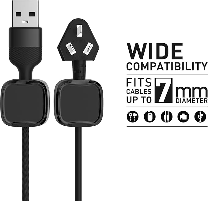 12 Pack Cable Clips, Cord Organizer, Cord Holder for Nightstand, Magnetic Cord Organizer, Strong Adhesive Charging Cable Keeper, Clip Holder