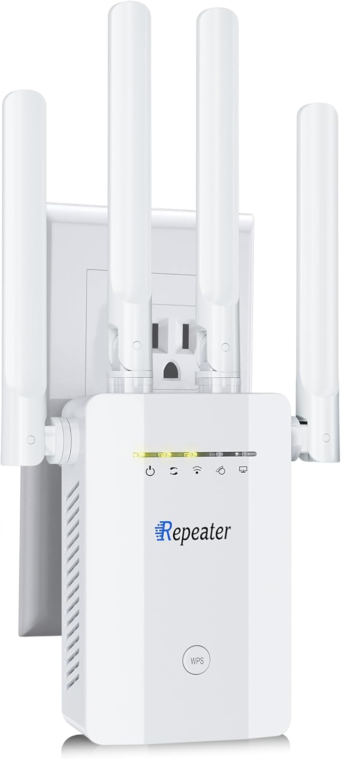 2025 New WiFi Extender Signal Booster, Long Range up to 13355Sq.ft, Wireless Internet Repeater Routers Signal Amplifier for Home, Office, Garage, 8X Faster Access Point with Ethernet Port, 1-Tap Setup